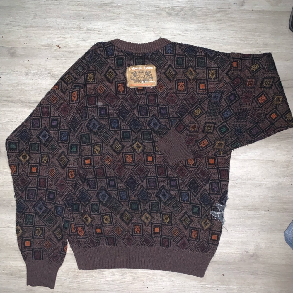 Custom Patchwork Wool Sweater - image 2